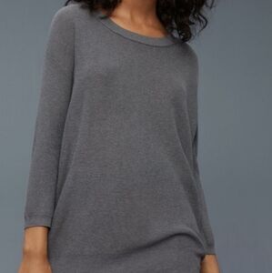 Wilfred Balzac Silk Cashmere Sweater | Heathered Dark Charcoal | XXS